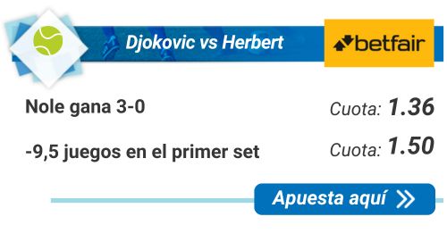Novak Djokovic vs Pierre-Hughes Herbert