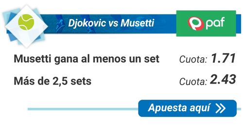 Djokovic vs Musetti