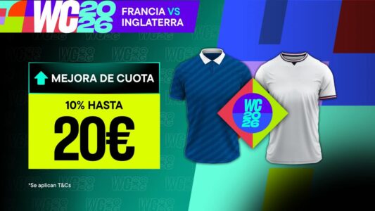 WC2026: Mejora de cuota del 10% en el Francia vs. Inglaterra